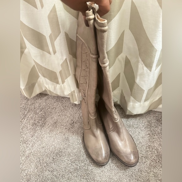 NWOB Gray Fossil Felecia Leather Woven Western Cowboy boots size 10 - Picture 6 of 8